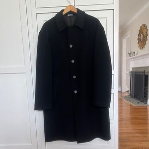Brooks Brothers Mens Storm Wool Topcoat - 44 Regular (Black)